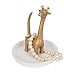 NIKKY HOME Giraffe Ring Holder Metal Earring Organizer Ring Dish Hanging Jewelry Stand Necklace Earring Display with Decorative White Dish Gold and White
