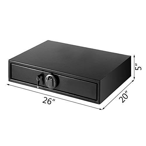VEVOR Under Bed Gun Safe Fingerprint Lock Under Bed Safe with Two Emergency Keys Under Bed Gun