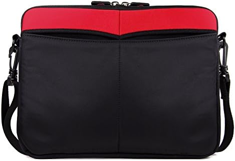 EnvyDeal Kroo ASUS EeeBook 11.6", Asus Transformer Book T302CA 2-in-1, Transformer 3 T305CA/3 Pro T303UA 2-in-1 12.6" Tablet Laptop Sleeve Case | Red/Black Slim Messenger Crossbody Bag