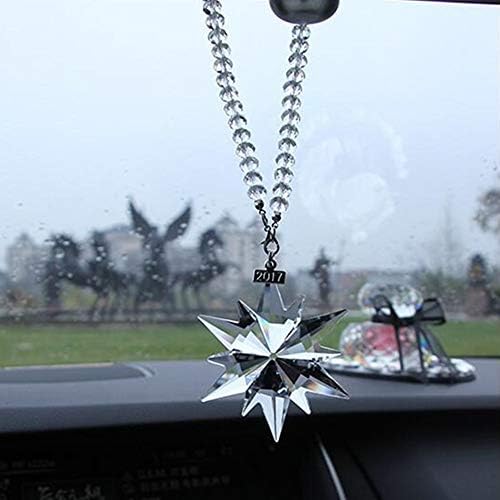 skwff Crystal Snowflake Pendant Car Rearview Mirror Pendant Christmas Car Interior Ornament Crystal Snowflake Pendant