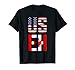 USEH America Canada Flag T-Shirt Funny American Canadian Tee