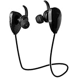 WISZEN Earphones, Wireless Headphones In-Ear Headsets Sweat Proof Earphones with Mic Noise Cancelling Earbuds Hand Free Call Answer Gym Running Workout for iPhone Android and other Devices, Black