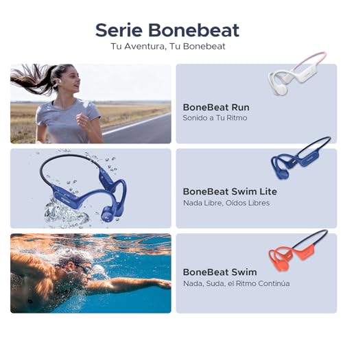DOOGEEEco Auriculares Conduccion Osea IP68 Impermeable Auriculares Natacion,10H Auriculares para Correr BT5.4 de 32GB con Reproductor MP3 y Doble Modo para Ciclismo, Natación Subacuática y Fitness