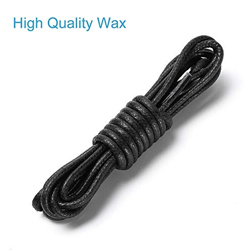 image for DIFFWAY 8 Pairs of Round Colored Waxed Shoelaces, Premium Dress Shoe L