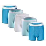 Mens Boxer Briefs Pack of 5 Mens Underwear Blue White Long Underwear Men Pack