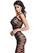 Amoretu Womens Lingerie Sheer Bodystocking Crotchless Pantyhose Black Striped Tights