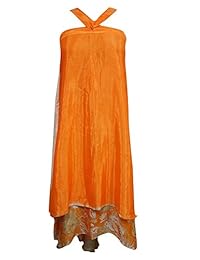 Womens Magic Wrap Skirt Silk Sari Reversible Cover Up Cruise Dress