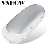 5200mAh USB Electric Rechargeable Hand Warmer，Vshow Baby Dolphin Pocket Portable Warmer Double-Side Heat and Emergency Phone Charger - Silver