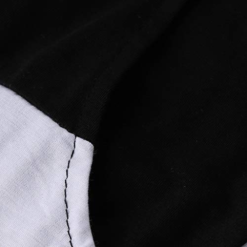 Mens 2 Piece Outfit Sport Thin Set Spring Summer Casual Short Sleeve Color Block Tops + Short Pants Tracksuit (Black, M) - Thumbnail 7
