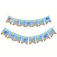 Party Nice Cute Shark Happy Birthday Banner Party Supplies For Kids and Adults Birthday Party Decorations Party supplies.