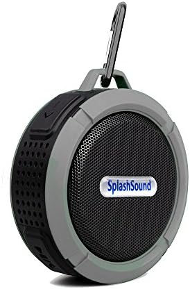 Splashsound Shower Speaker - Waterproof Bluetooth Shower Speaker with Suction Cup, Hanging Clip and Micro SD Card Slot – Clear 5W Audio Output
