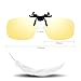 Costyle Yellow Night Vision Retro Polarized Clip-on Flip-up Plastic Sunglasses for Glasses Outdoor Driving Traveling-5.3X2.4X1.4 INCH
