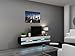 Concept Muebles 80 Inch Seattle High Gloss LED TV Stand - Black/White