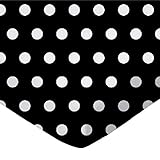 SheetWorld Fitted Cradle Sheet - Polka Dots Black