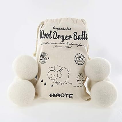 Premium Australian Wool Dryer Balls Xl Size6 Pack 275 Inch Reusable 100 Organic Natural Fabric Softener And Static Reducer Baby Safe
