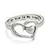 Mothers Heart Ring, Double Heart Purity Ring for Mom, Promise Ring for Mother 