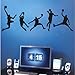 Basketball Players Wall Decals Slam Dunk DIY Wall Stickers for Kids Room Boys Bedroom (5 pcs)
