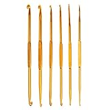 6Pcs Golden Aluminum Double End Crochet Hook 2.0 - 7.0mm