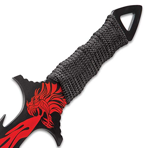 image for K EXCLUSIVE Red Dragon Forked Tongue Sword with Sheath - Stainless Ste