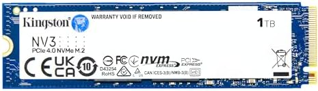 Kingston NV3 1TB M.2 2280 NVMe SSD | PCIe 4.0 Gen 4x4 | Up to 6000 MB/s | SNV3S/1000G