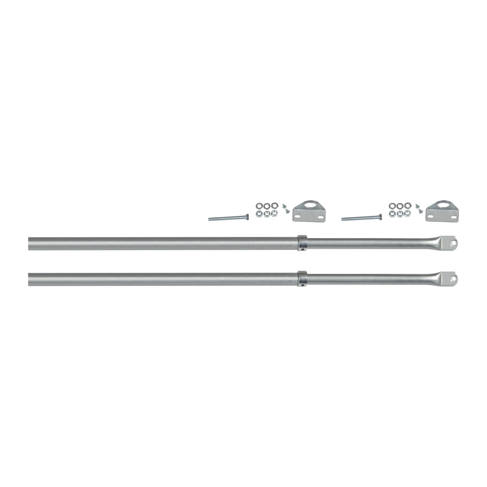 Viro 8217.0028 Pair of Sliding Door Poles, Galvanised Steel, Extendable from 88 to 165 cm, Multi-Coloured