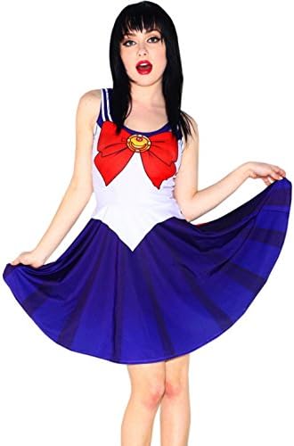 Rushine Women's Sailor Moon Cosplay Costume One Piece Skater Dress M