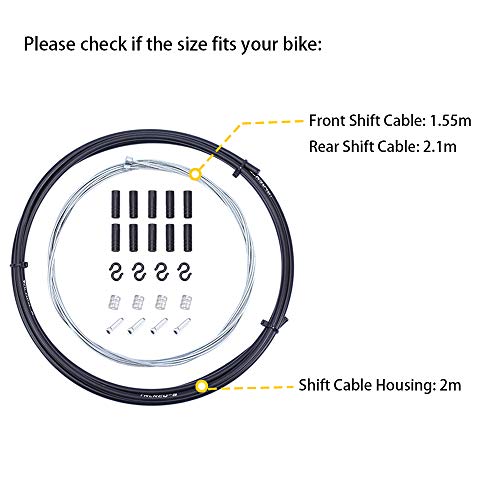 Wolfride Universal Bike Bicycle Shift Cable and Housing Set, Basic Derailleur Cable Replacement