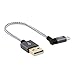 CableCreation [2-Pack Right Angle Micro USB 2.0 Braided Cable, 90 Degree Vertical Right Short USB 2.0 A Male to Micro USB Male with Aluminium Case, 0.5ft/15cm, Space Gray