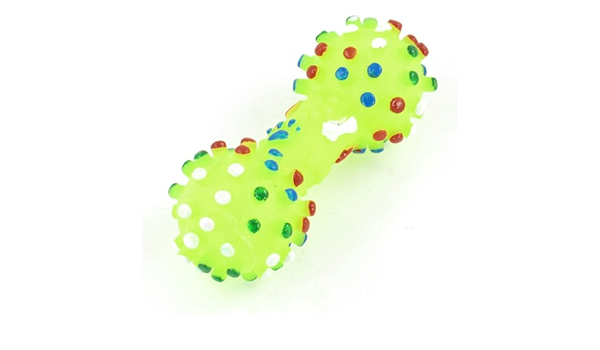 green squeaky dog bone