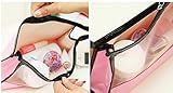 ACELIST Clear Vinyl Zippered Cosmetic Bag Carry Case Travel Makeup (Pink)