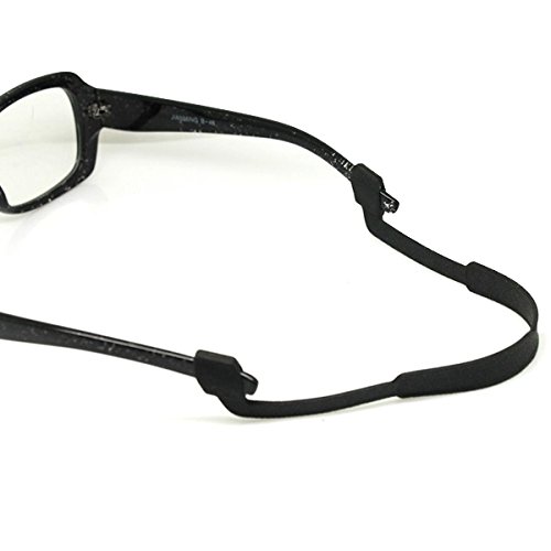 Tinksky Eyeglasses Sunglasses Anti Slip Elastic Silicone Strap (Black)