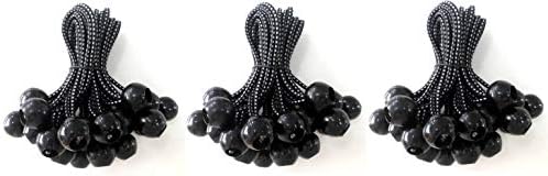 Kotap BB-6B Ball Bungee, 6-Inch, Black, 25-Piece (3-(Pack))