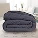 Besfor Grey Hotel Collection Luxury Down Alternative Quilted Queen Comforter - All Season -Plush Microfiber Fill - Machine Washable -Stand Alone Comforter(Grey, Queen)