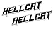 2 x (Pair / Set) BLACK on SILVER Highly Polished Aluminum HELLCAT Hell Cat EMBLEMS Badge Nameplate Logo Decal Rare for Dodge Challenger Charger 707 hp Horsepower 6.2L Supercharged HEMI V8 SRT SRT8 2dr