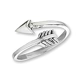 .925 Sterling Silver Arrow Wrap Style Ring, Size 8
