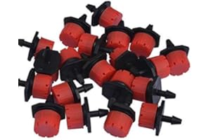 LASSUM 50PCS Adjustable Irrigation Drippers Sprinklers 1/4 Inch Emitters Drip Watering System for Vegetable Gardens, Flower beds, Lawn, Herbs Gardens