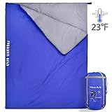 Forbidden Road Double Sleeping Bag Winter 30 ℉/60 ℉ 2 Person Water Resistent Lightweight Envelope Sleeping Bags 380T Nylon with Free Carrying Bag Perfect for 4 Season Camping Backpacking Hiking