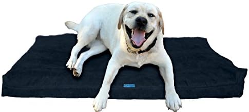 Five Diamond Collection Shredded Memory Foam Orthopedic Bed with Removable Washable Cover and Water Proof Inner Fabric, Large (40-Inch-by-35-Inch), Navy Microfiber, for Dogs