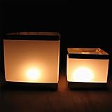 Ecape 5.9 Inch Water Floating Candle Lanterns Paper Lanterns for Wishing Praying Floating Square Water Lanterns Pack of 10