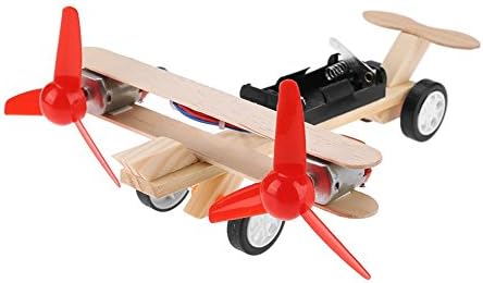Silveroneuk Twin Blades Electric Skating Aircraft Kit Toy Airplane Science DIY Model
