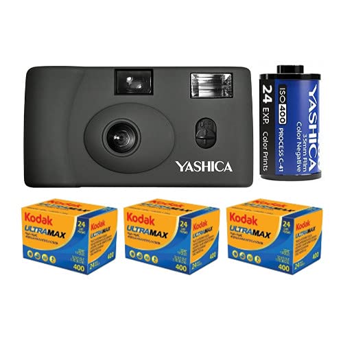 Yashica MF-1 Snapshot Art 35mm Film Camera Set (Gray) with