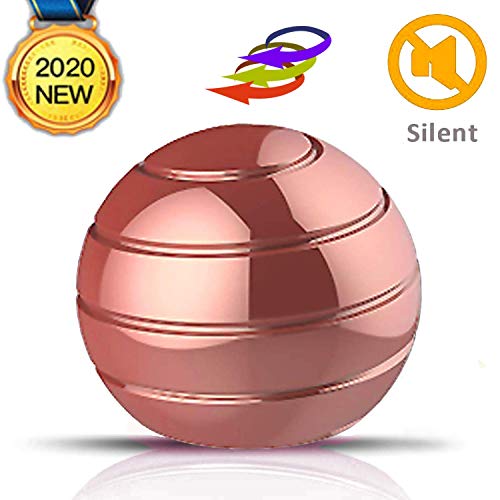 KKPOT Kinetic Desk Toy, Optical Illusion Metal Fidget Spinning Ball,Office Executive Stress Relief Spinner Toys for Adults & Kids