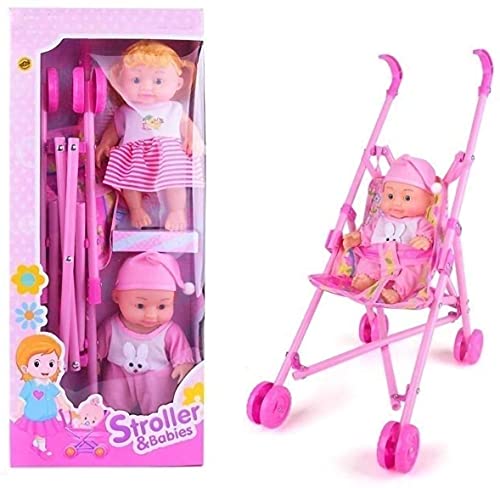 RVM Toys Kids Baby Stroller with 2 Dolls Easily Foldable Baby Pram Trolley for Girls 55 cm Pink (2 Dolls with Pink Stroller) Toy Review India (Iknoor World ) RVM Toys Kids Baby Stroller with 2 Dolls Easily Foldable Baby Pram Trolley for Girls 55 cm Pink (2 Dolls with Pink Stroller) Toy Review India (Iknoor World )
