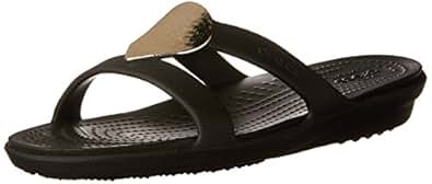 Amazon.com | Crocs Women's Sanrah Embellished Sandal | Slides