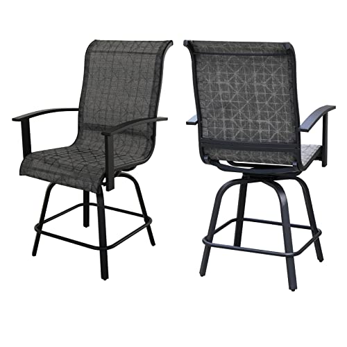 Grand patio Counter Height Outdoor Swivel Bar Stools Set of 2, All