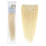 Emosa Luxury 100% Real Remy Human Hair Extensions Blonde Hair Dye(#613 Blonde,18inch,70g)