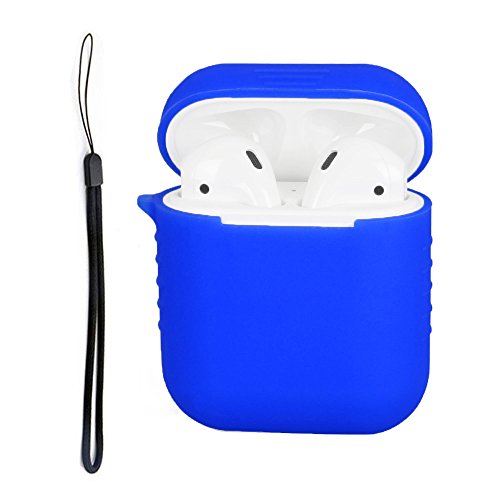 Ewolee AirPods Case Protective Silicone Cover and Skin for Apple Airpods (Blue)