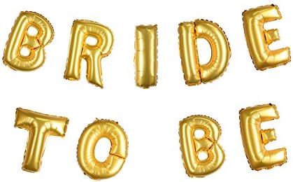 TPARTYCOM BRIDE TO BE Gold Foil Letter 16" Balloons for Bridal Shower, Bachelorette Party, Wedding Decorations