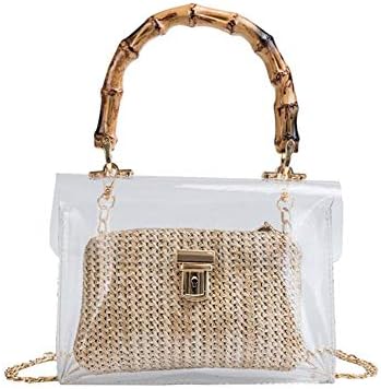 CARTEY Women Clear Transparent Shoulder Bag,Jelly Candy Summer Beach Handbag Messenger Bags Handbag&shoulder Bag&crossbody Waterproof Swimming PVC Beach Cosmetic Shoulder Tote Bag With Small Handbag