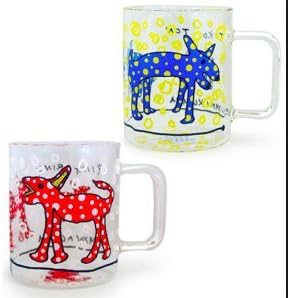 Amazon 草間彌生 マグカップ コップ リンリングラス トコトングラス Ring Ring Toko Ton 水玉 ドット 子犬 箱入り ブランド 父の日 梅雨 プレゼント アイドル 芸能人グッズ 通販